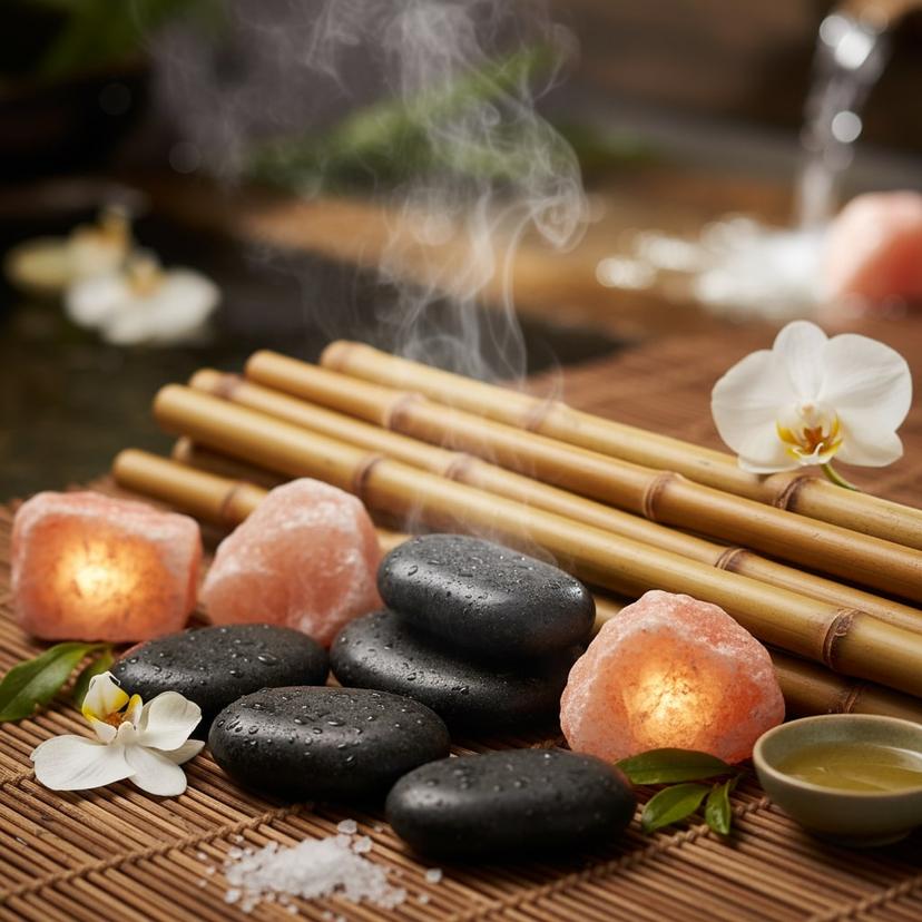 Natural Hot Stone, Bamboo Sticks, or Himalayan Salt Stones